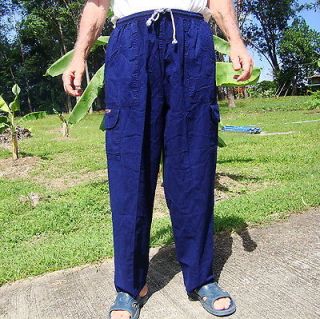 thailand natural hemp cargo pants usa l long 4 pocket