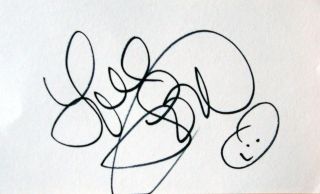 Louie Anderson signed 5x3 index card / autograph Family Feud stand up 