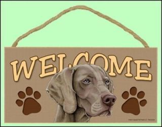 Weimaraner 10 x 5 Wooden Welcome Dog Sign New Made in the USA