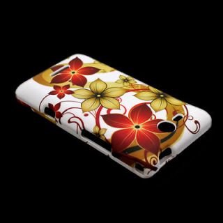   RED FLOWERS HARD PHONE SNAP ON COVER CASE FOR VERIZON LG LUCID VS840