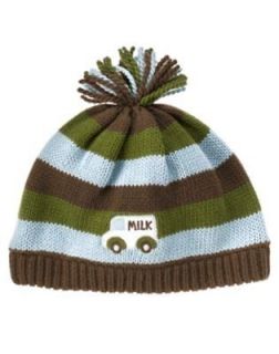 Gymboree Little Milkman Green/Blue/Brown Striped Sweater Hat 6 12 18 