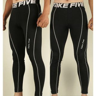 New Take Five Mens Winter Compression Skin Tight Sports Pants Black 