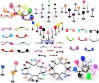 110 wholesale lot body piercing jewelry labret lip belly tongue