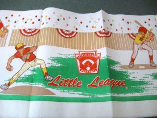 Vintage 80s 1987 Little League Baseball Paper Tablecloth 96 x 52 New 