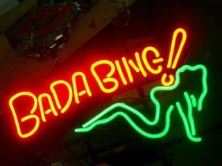 bada bing girl logo beer bar pub neon light sign