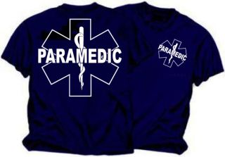 Paramedic Block Letters Navy T Shirt  NEW Design