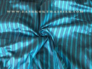 stripe turquoise 100 % silk fabric hand made skirt drape