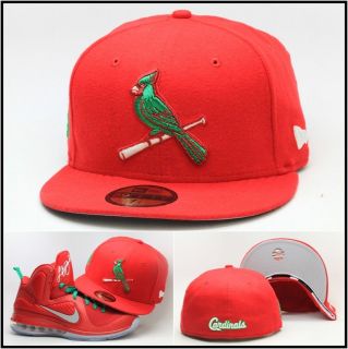   .Louis Cardinals Custom Fitted Hat Designed For Lebron 9 IX Christmas