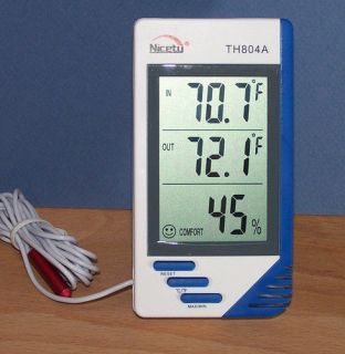   Outdoor In/Out Thermometer Hygrometer Humidity Meter Moisture 4A