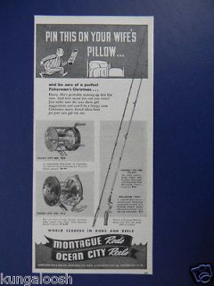 1947 montague rods ocean city reels fishing sales art ad