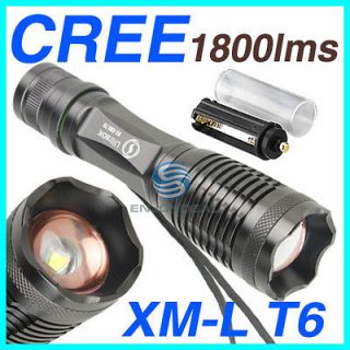 CREE XM L T6 LED 1800 Lumens 5 Modes Adjustable Focus Flashlight Torch 