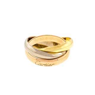 Cartier 750 18K 18 K White Yellow & Rose Gold Triple Ring
