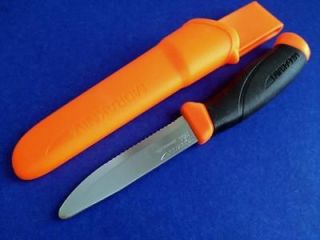 Mora Clipper Companion Blaze Orange Serrated Fixed Blade Knife 11828