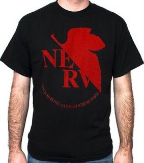 neon genesis evangelion nerv logo black mens t shirt