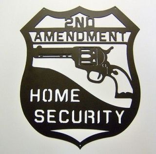 2nd Amendment Home Security Colt Revolver Pistol Metal Art Yard Sign
