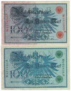 germany reichsbanknote 2 x 100 mark 1908 from canada time