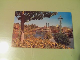 vintage disneyland mark twain sternwheeler boat pc postcard time left