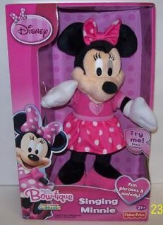 Disney Mickey Mouse Clubhouse Singing Minnie Bow tique 10 Plush Doll 