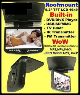   LCD Roofmount Built In DVD Player, IR FM transmiter USB/SD/MMC GAMES