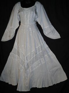 NWT Beach Wedding Bride White Corset Lace Up Renaissance Dress 1X / 2X 