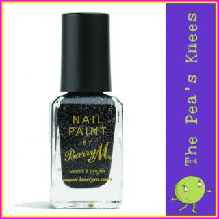 barry m nail paint varnish polish black multi glitter 333