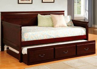 dark cherry english daybed with twin trundle 