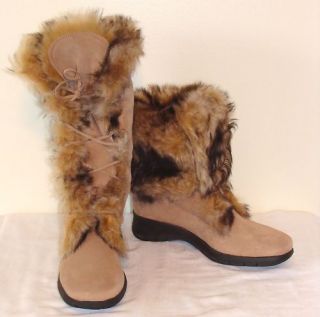 Maxine of Canada North Tan Shearling Lined Leather Boots Size 9 Women 