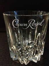 Crown Royal Low Ball Whiskey Glasses w/Etched Logo set of two