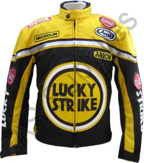 lucky strike black yellow cordura jacket all sizes