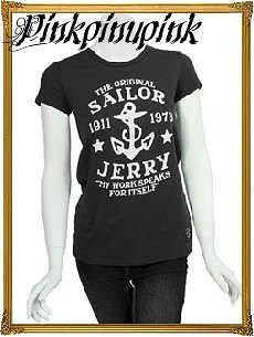 Sailor Jerry Tattoo Logo My Work Speaks Womens Tee Shirt Black Anchor 