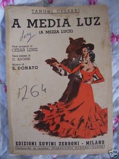 media luz 1950 celebre tango spartito testo from italy