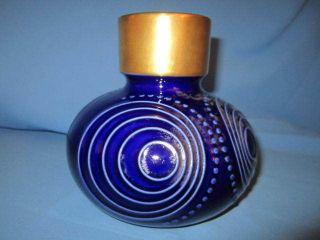 Porcelain Vase BAREUTHER WALDSASSEN Cobalt Blue Bavaria Germany 70´s