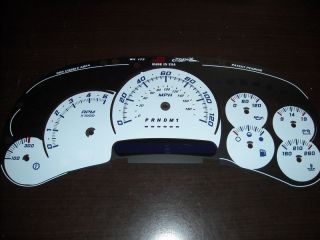 06 07 CLASSIC ESCALADE STYLE DIESEL WHITE GAUGE FACE FOR DIESEL TRUCK 