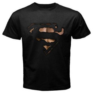 New SUPERMAN SMALLVILLE Clark Kent Burn Out Logo Mens Black T Shirt 