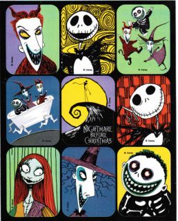 disney nightmare before christmas stickers new sheet one day shipping