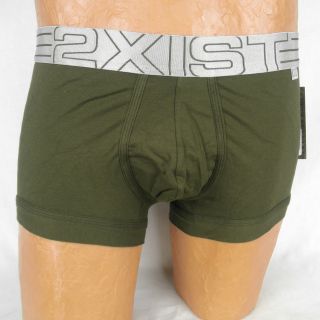 Undergear Mens 2(x)ist Military No Show Trunk Army Green Small #1405IM 