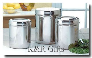 KITCHEN CANISTER SET 3 Stainless Steel Fresh Food Storage Containers 