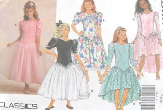 Girls Dress Sewing Pattern Formal Tea Ankle Length Tulle Overskirt 