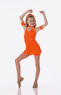 Teachers DANCING CRAZY Orange Shorts & Top HALLOWEEN Dance Costume 