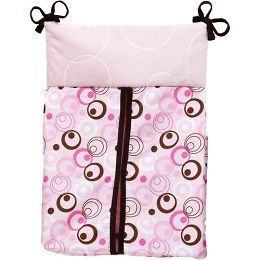 NEW NOJO PINK SIMPLY BABY DIAPER STACKER GIRL CIRCLES DOTS VELOUR SOFT 