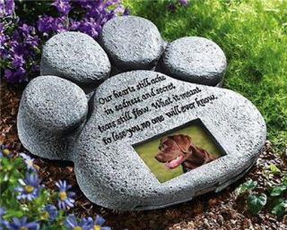 dog or cat pet paw memorial grave marker head stone