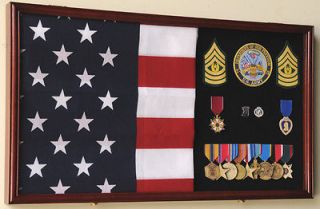 military medal flag display case cabinet shadow box solid
