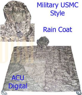 Military USMC Style Poncho Rain Coat Water resistant ACU Digital