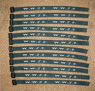   SALE   12 (1 dz) Forest Green WWJD Bracelets W.W.J.D. Wristbands *NEW
