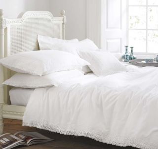 Vintage Lace Cream Cotton Bedding / Bed Linen Duvet Cover or 