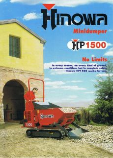 Hinowa HP1500 Mini Dumper range Construction brochure 2006