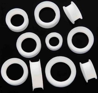 pair pure white super soft silicone skins ear tunnels choose