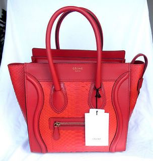 NEW CELINE MICRO LUGGAGE PYTHON BAG LIPSTICK RED SOLD OUT 