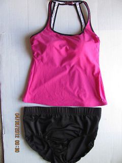 NWT MIRACLESUIT Tankini High Neck Shaping Swim Bathing Suit Pink 18 W 