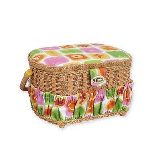 Sewing Basket Box With Sewing 41 Piece Kit Wicker Nice Super Arts And 